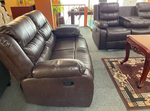 Espresso Sofa Loveseat Chair. 1