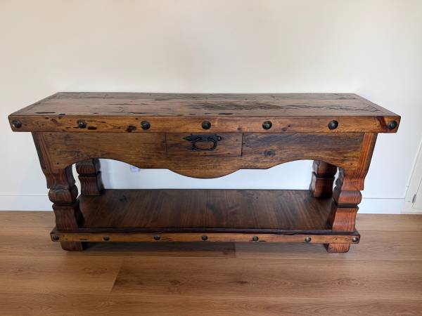 Large rustic console table 1