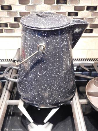 1940s Enameled Coffee Pot - USN 1