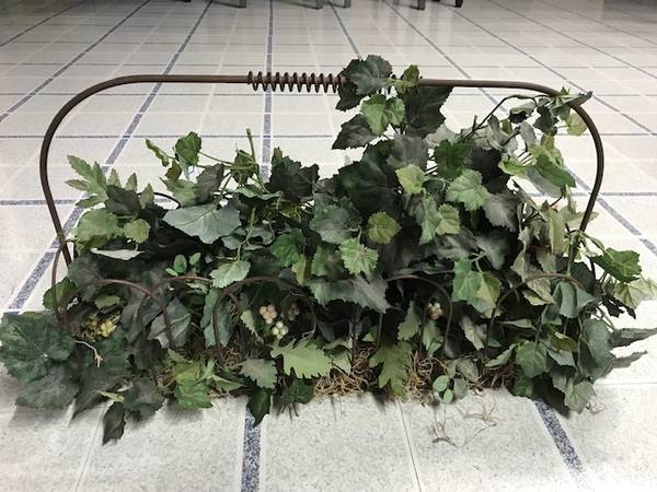 Metal Basket With Greenery 1