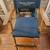 HOLLYWOOD DIRECTOR'S CHAIR, SOLID OAK, CUSTOM NAVY PLUSH CUSHIONS 1 thumbnail