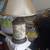 Chinese vintage table lamp brass and porcelain raised floral design 1 thumbnail
