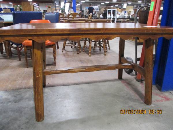 Vintage Solid Wood Pine Table     #3942 1