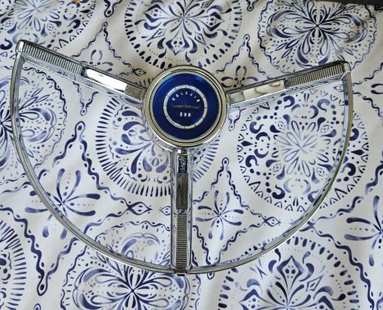1963 1964 Ford Galaxie 500 Steering Wheel Chrome Horn Ring 1