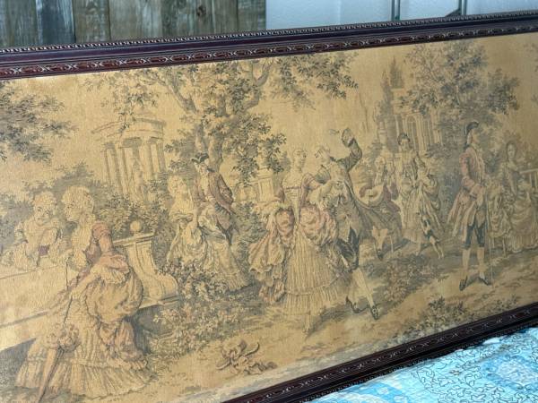 Framed UNKNOWN Tapestry 59 1/2”X21” French? Victorian? - $150 (Riverbank/Oakdale/Modesto)63470293097857121