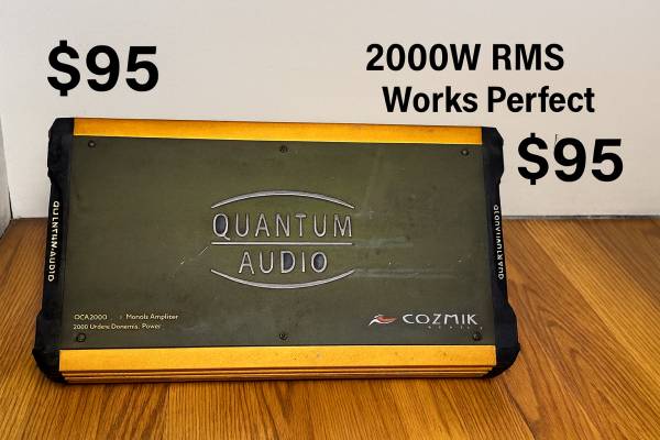 Quantum Audio 2000W Monoblock Amplifier – $95 1