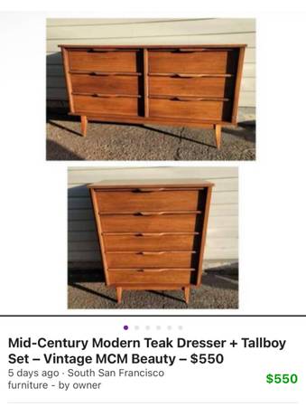 (SCAM!!) Mid-Century Modern Teak Dresser + Tallboy 1