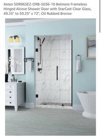Aston SDR965EZ-ORB-5036-10 Belmore Frameless Hinged Alcove Shower Door 1