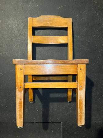 Vintage child's rocking chairs and school / library chair 1