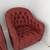 2 Mid century Italian Tufted  Leather Club  Chairs Red 7 thumbnail