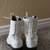 Rare Vintage White Leather Lace-up Western Boots 4 thumbnail