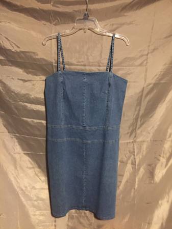 NWT New York & Company Stretch Slimming Sexy Denim Dress 14 1