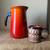 Mid Century Enamelware Pitcher, Flame Orange 1 thumbnail