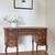 Vintage French Provincial–style kidney shaped writing desk / vanity with ornat 1 thumbnail