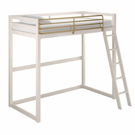Little Seeds Monarch Hill Haven Twin Loft Bed, White and Gold 1