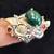 Dark Green Malachite Ring with 2 Small Garnets - Size 8.5 2 thumbnail