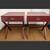 (2) Red Campaign End Table. Modern X-Base Side Table with Drawer and M 1 thumbnail