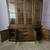 Ethan Allen Tall China Cabinet Top 4 Class Windows 4 Doors, 2 Glass Inlay Shelve 4 thumbnail