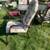 Bronze painted glass top patio set with six stackable chairs 4 thumbnail