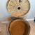 Vintage very large wooden basket with iron cast hardware 11 thumbnail