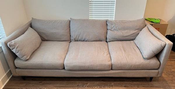 8 FOOT LONG GREY COUCH 1