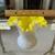 Vintage Fenton Glass Yellow Overlay Ruffled  Vase  6 1/4" Tall 8 thumbnail