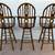 Matching Vintage Solid Oak Wagon Wheel Swivel Barstools - Set of 3 6 thumbnail