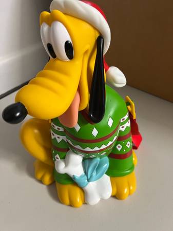 Disney Parks Pluto Christmas Popcorn Bucket – Holiday Green Sweater 1
