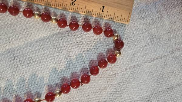 Carnelian stone necklace, 32" 1
