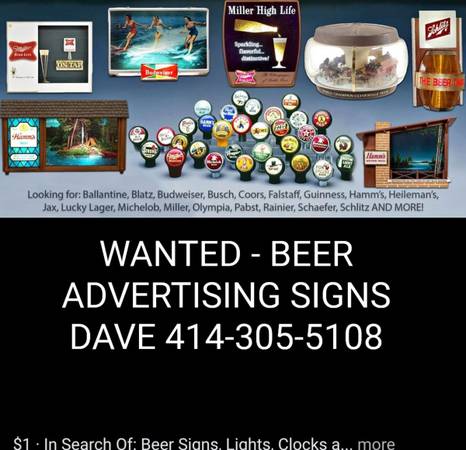 Hello Rummagers! I pay good for beer signs old Milwaukee braves items pennants 1