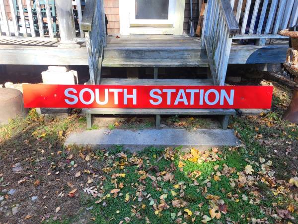 Early  Boston subway porcelain  sign 1