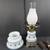 Quoizel Hurricane Lamp Abigail Adams Milk Glass Blue Floral Vtg. 1973 6 thumbnail