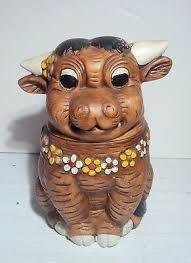 RARE 1970s Ferdinand the Bull Treasure Craft Cookie Jar Canister 1