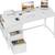 White Computer Desk with 3 Fabric File Drawers Cabinet, 55 Inch 1 thumbnail
