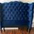 Gorgeous Brand New Queen Wingback Platform Bed in Tuffed Navy Blue -Victorian St 12 thumbnail