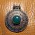 Silver Round Pendant with Green Agate Jewelry 1 thumbnail