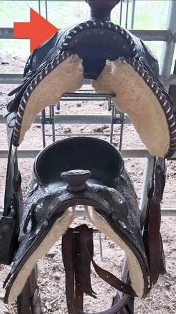 Victor Show Saddle. Leather w/ Sterling Silver. Seat Size 15 1/2 1