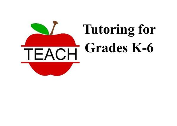 Licensed Teacher Available for Private Tutoring Grades K-6 1