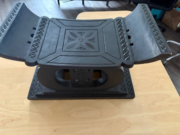 Hand Carved Wooden African Stool 1