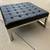 Black Tufted Leather and Silver Chrome Upholstered Coffee Table Ottoman 3 thumbnail