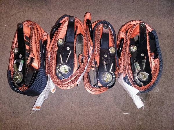 Set of 4 Vulcan car tire trailer straps (flat hook) 1