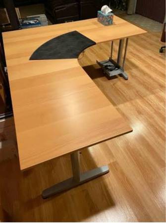 IKEA Galant Corner Desk with Extension, 3 drawer Filing Cabinet and 3 Bookcases 1