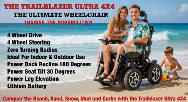 Ultra-Rare: 4x4 All-Terrain Power Wheelchair – Zero Turning Radius! 1