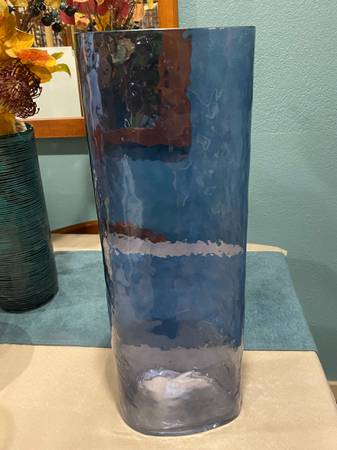 Extra Tall 20" Modern Blue Vase 1