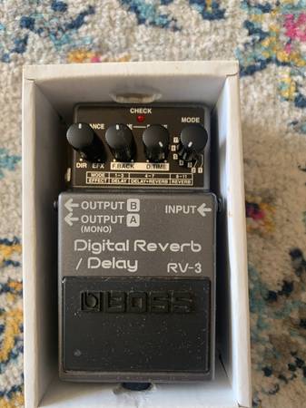 Vintage 1994 BOSS RV-3 Digital Reverb / Delay Pedal - Pink Label w