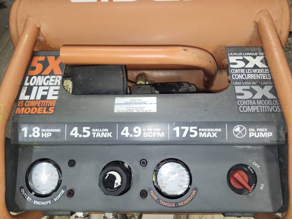 Ridgid contactor air compressor , 1