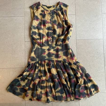 Stunning Ted Baker Elvinia print button-up chiffon mini dress-Sz.0/2 1