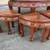 Like new 1960s 7-piece Hand Carved Asian Tea Table + Stools Set 17 thumbnail