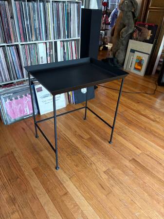 Modern Metal Side End Table Black Medium Size 1