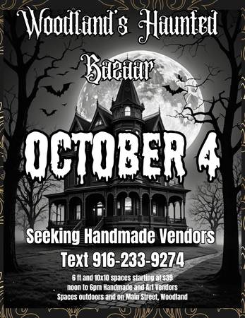 Woodlands Haunted Bazaar 10/4 seeks VENDORS 1